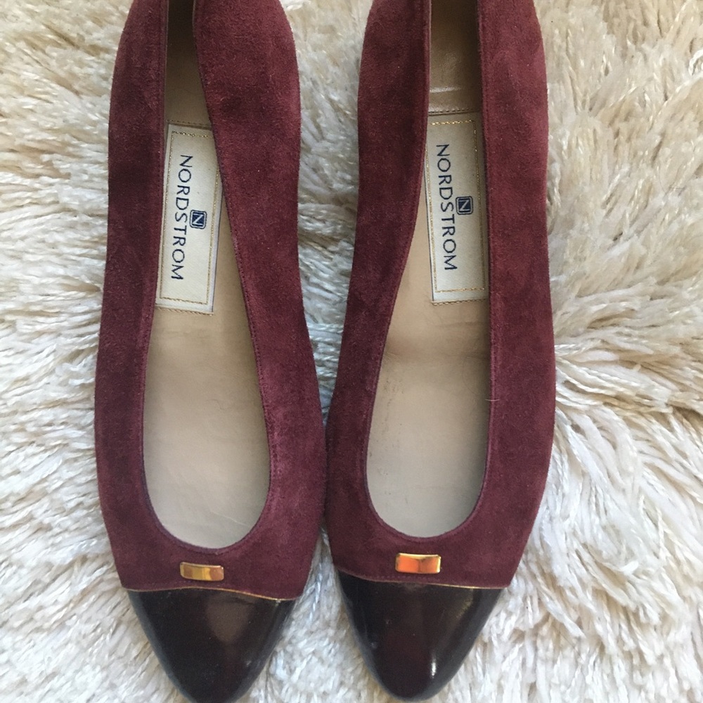 Nordstrom cranberry suede flats size 8